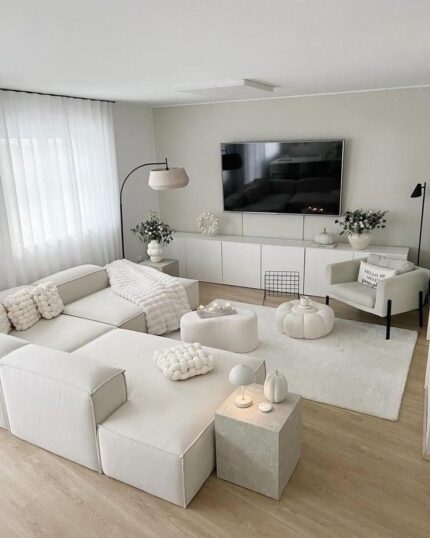 White Modern Minimalist Modular Sofa Set